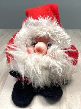 VTG 1982 Rennoc SANTAKINS Santa Claus Christmas Plush Rubber Face DOLL 13" Red